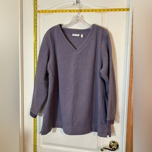 D& Co. Purple Waffle Sweatshirt Fleece Lined Size 1XL BX7